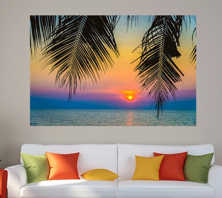 Stickere tip tablou - Palm trees Sunset