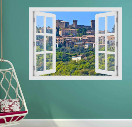 Fereastra cu efect 3D - Montalcino, Toscana - 119x93 cm [1]