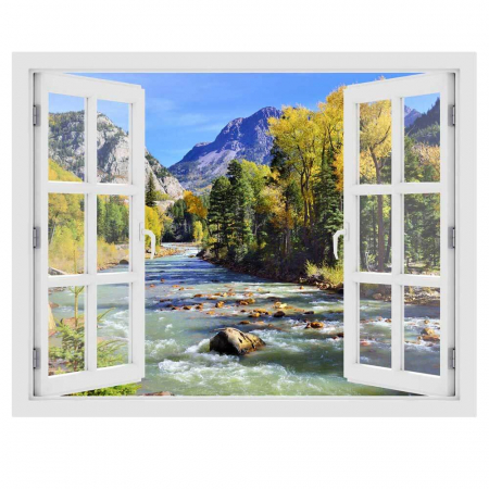 Fereastra cu efect 3D - Rau in muntii Colorado - 119x93 cm [2]