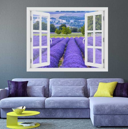 Fereastra cu efect 3D - Camp de Lavanda in Provence - 119x93 cm [1]