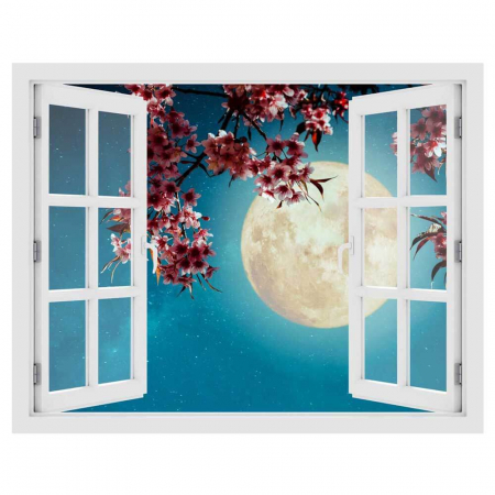 Fereastra cu efect 3D - Cires inflorit - 119x93 cm [2]