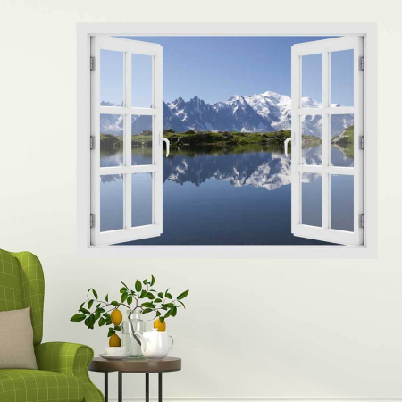 Fereastra cu efect 3D - Masivul Mont Blanc - 119x93 cm [1]