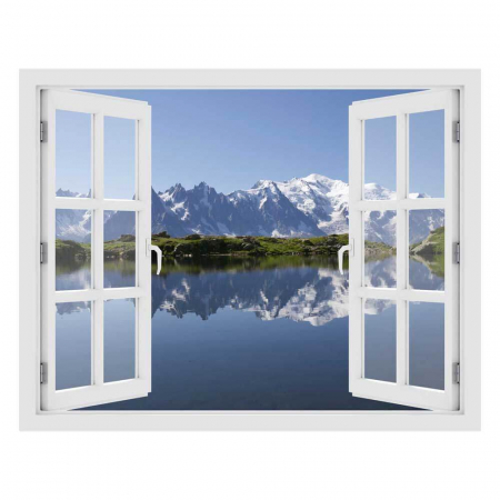 Fereastra cu efect 3D - Masivul Mont Blanc - 119x93 cm [2]