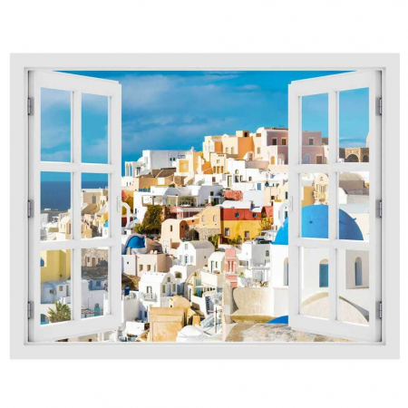Fereastra cu efect 3D - Santorini, Grecia - 119x93 cm [2]