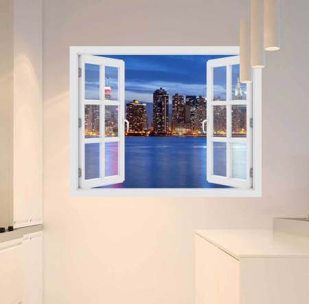 Fereastra cu efect 3D - Manhattan Skyline - 119x93 cm [1]
