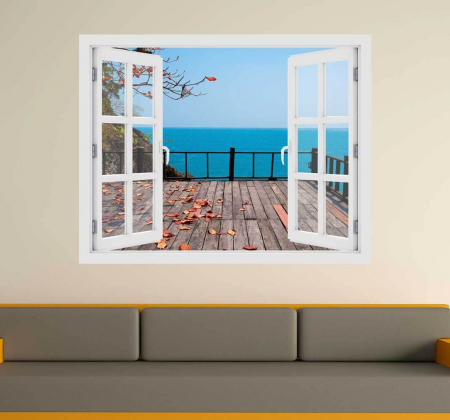 Fereastra cu efect 3D - Terasa spre Ocean - 119x93 cm [1]