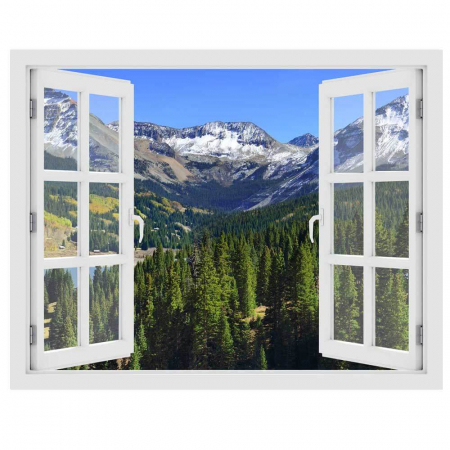 Fereastra cu efect 3D - Munti din Colorado toamna - 119x93 cm [2]