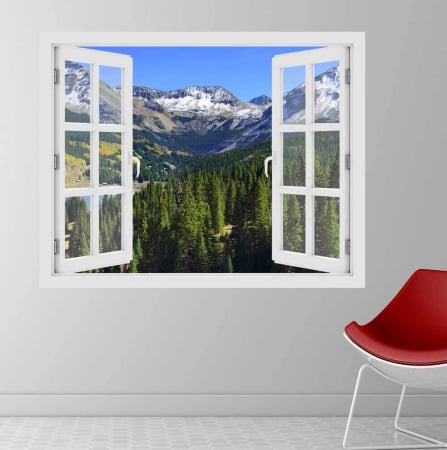 Fereastra cu efect 3D - Munti din Colorado toamna - 119x93 cm [1]