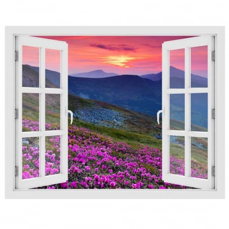 Fereastra cu efect 3D - Covoras de rododendron - 119x93 cm [2]