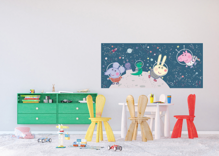 Fototapet - Fototapet Peppa Pig - In spatiul cosmic