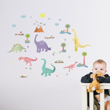 Stickere Walplus ™ - Sticker Happy Dinosaurs – Colourful