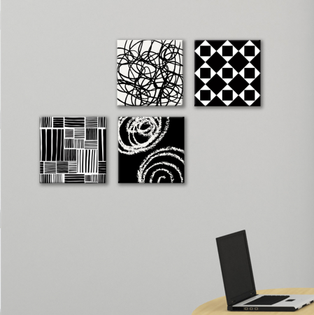 MultiCanvas - Set de 4 tablouri : Black and White