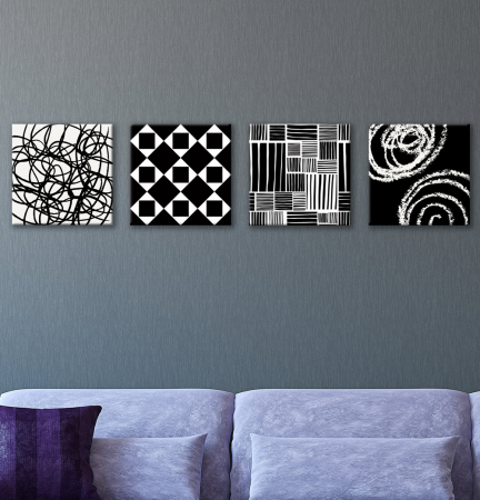 Set de 4 tablouri : Black and White [1]