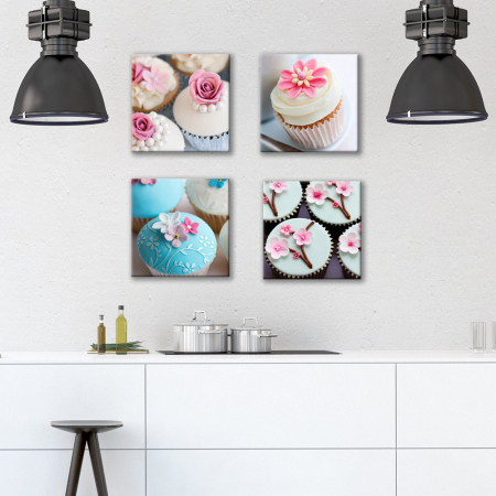 Set de 4 tablouri : Cupcakes [1]