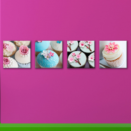 Set de 4 tablouri : Cupcakes [3]