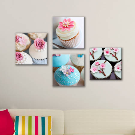 MultiCanvas - Set de 4 tablouri : Cupcakes