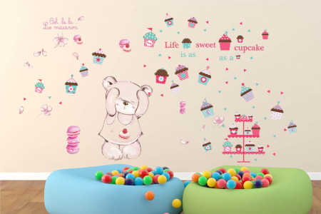 Life is a sweet cupcake and Macaron Bear Internal Nursery [1]