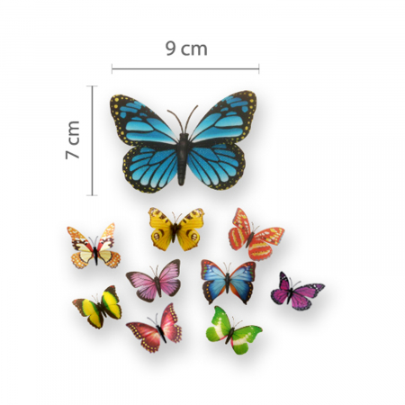 Sticker Magnolia and Colourful Butterflies [4]