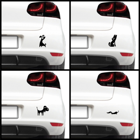 Pachete - Sticker auto - Caini amuzanti (pachet)