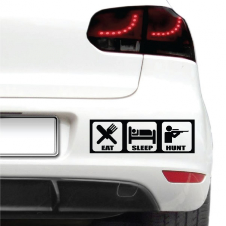Amuzante - Sticker auto - Eat, sleep, hunt
