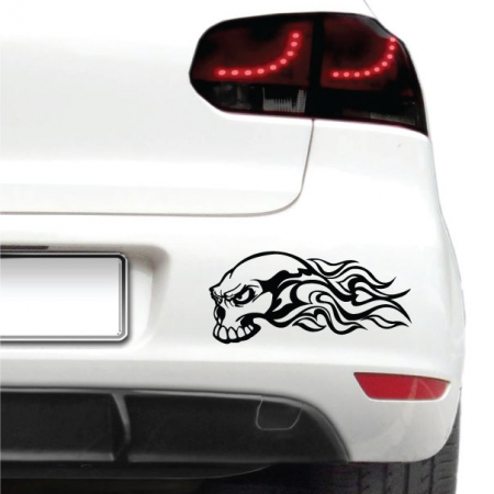 Motive - Sticker auto - Craniu in flacari
