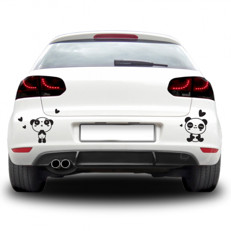 Animale - Sticker auto - Cuplu panda indragostit