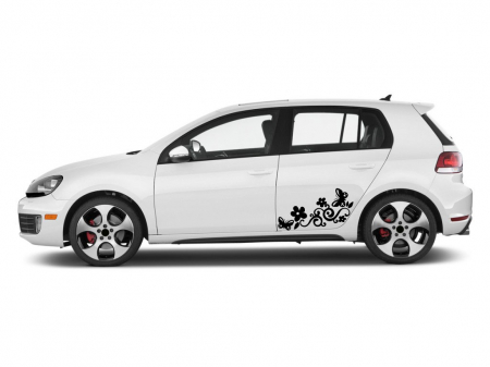 Pentru femei - Sticker auto - Flori si fluturi
