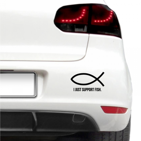 Amuzante - Sticker auto - I Just Support Fish