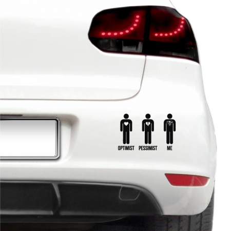 Amuzante - Sticker auto - Optimist, pesimist, eu