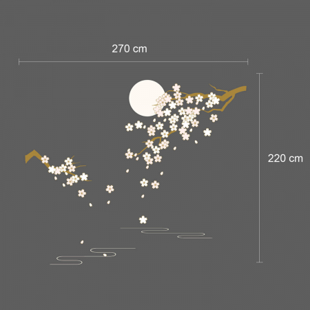 Sticker Cherry Blossom Under Moonlight [1]