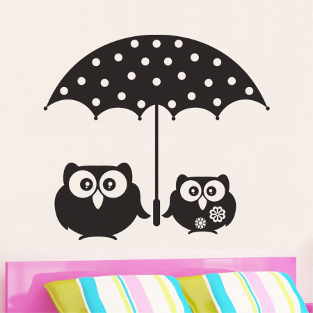 Animale - Sticker Bufnite sub umbrela