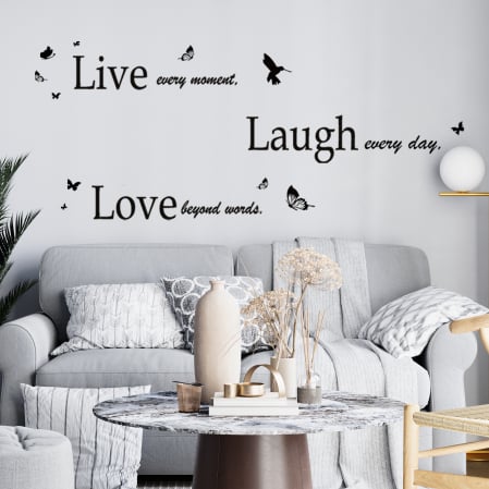 Stickere - Sticker Classic Live Laugh Love
