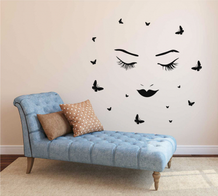 Stickere - Sticker - Femeia cu fluturi