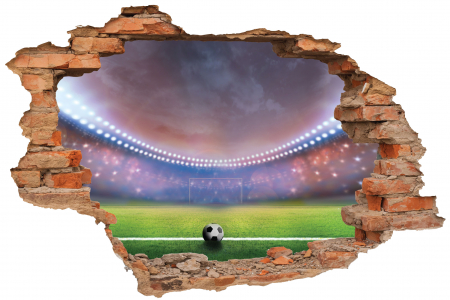 Privire prin perete - Sticker cu efect 3D - Teren de fotbal
