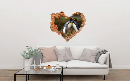 Sticker cu efect 3D - Pinguini indragostiti [1]