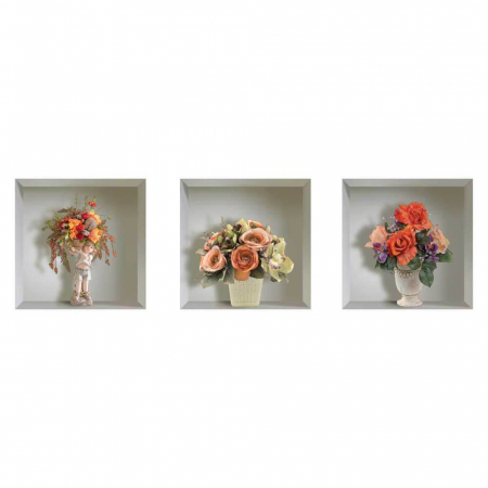 Sticker cu efect 3D - Aranjament Floral [2]
