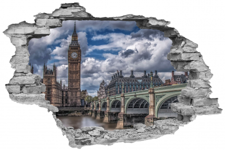 Privire prin perete - Sticker cu efect 3D - Big Ben
