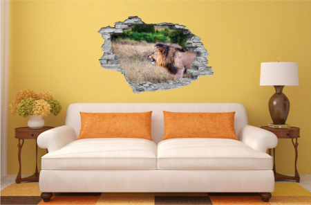 Sticker cu efect 3D - Leu furios [1]