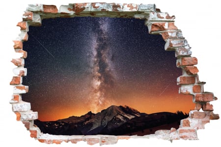Privire prin perete - Sticker cu efect 3D - Mount Rainier National Park
