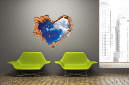 Sticker cu efect 3D - Baloane in forma de inima [1]