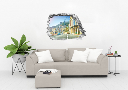 Sticker cu efect 3D - Strada aglomerata [1]