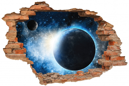 Privire prin perete - Sticker cu efect 3D - Cosmos