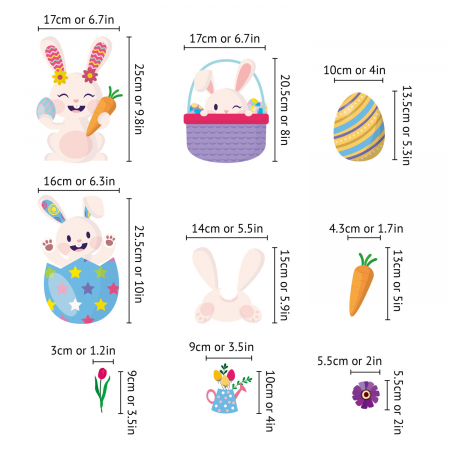 Sticker PVC - Happy Bunnies Easter Windows Clings [2]