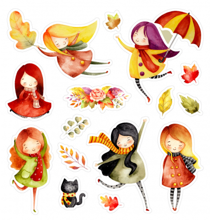 Sticker Decorativ - Autumn girls [1]