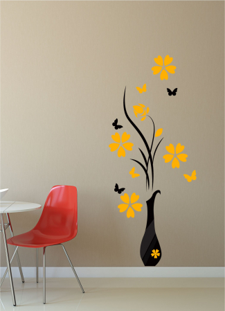 Stickere Colorate - Sticker decorativ - Flori in vaza