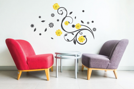 Stickere Colorate - Sticker decorativ - Flori galbene