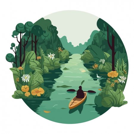 Sticker decorativ - Pe rau [1]