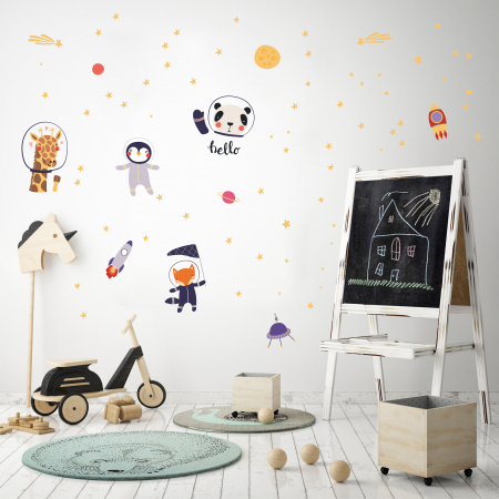 Stickere imprimate - Sticker decorativ - Animale spatiale