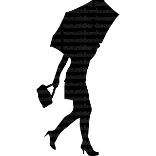Sticker Doamna cu Umbrela [1]