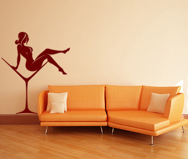 Fashion - Sticker Doamna in pahar